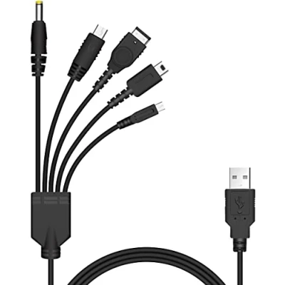 Image of Mr. Gadget&#039;s Solutions 5 in 1 USB Charger Cable Cord Compatible With Nintendo NDS Lite/Wii U/ 3DS(XL/LL),3DS(XL/LL),2DS,DSi(XL/LL),NDS/GBA SP(Gameboy Advance sp),PSP 1000 2000 3000