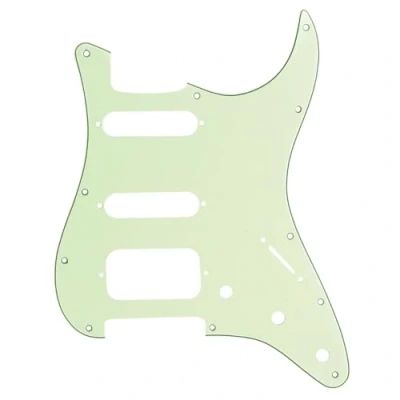 Image of Musiclily Pro 11 Hole Round Corner HSS Guitar Strat Pickguard for USA/Mexican Stratocaster Open Pickup, 3Ply Mint Green
