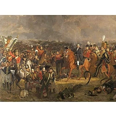 Image of Artery8 Pieneman The Battle Of Waterloo Painting Unframed Wall Art Print Poster Home Decor Premium