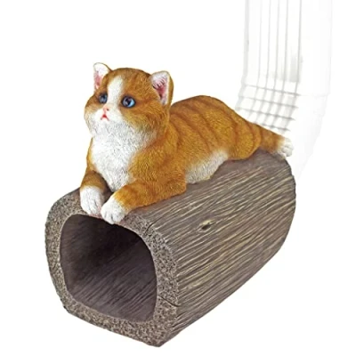 Image of Design Toscano Kitty Cat Gutter Guardian Downspout Statue