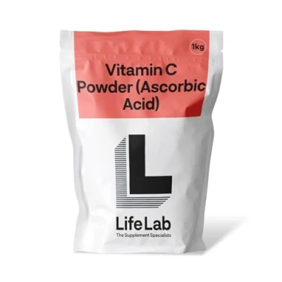 Image of LifeLab Supplements Vitamin C Powder, 1kg High Strength and Natural Ascorbic Acid Powder Supports Overall Immune Health