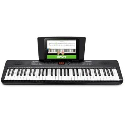 Image of Alesis Melody 61 Keyboard Piano for Beginners with Keys, Speakers, Tablet/Sheet Music Stand, 300 Sounds and Lessons