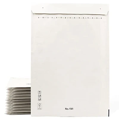 Image of Padded Envelopes, Mailing Paper Bags with Bubble Inside, White, Peel and Seal Ofiturie (10 350 x 470 mm)
