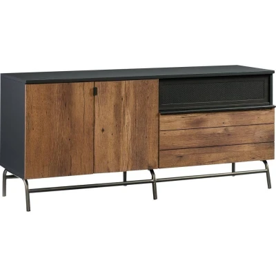 Image of TEKNIK Boulevard Cafe 1525 mm TV Stand Vintage Oak &amp; Black, Black,Brown