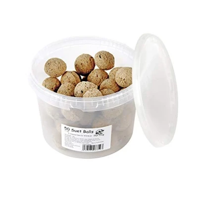Image of Garden Ting Premium Suet Fat Balls Wild Bird, Tub of 50,brown