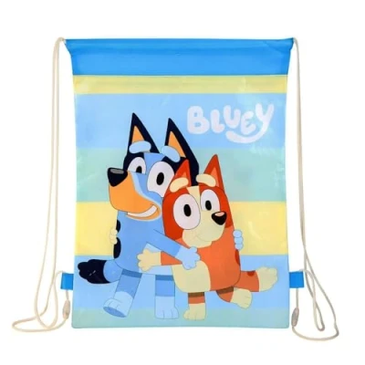 Image of Bluey Drawstring School Bag Kids PE Swimming Bags Pull String Closure Waterproof Carry For Children Character Theme Draw