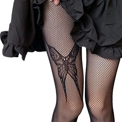 Image of Butterfly Mesh Fishnet Thigh High Stockings Pantyhose Women Hosiery Tights Punk Style Sexy