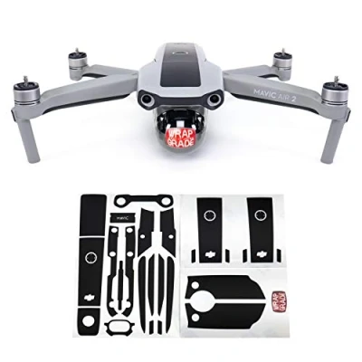 Image of Wrapgrade Skin compatible with DJI Mavic Air 2 Accent Color B (STEALTH BLACK)