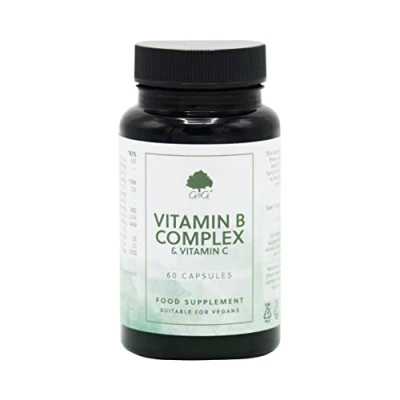 Image of Vitamin B Complex &amp; C 60 Vegan Capsules Non Acidic Numbered Vitamins G&amp;G