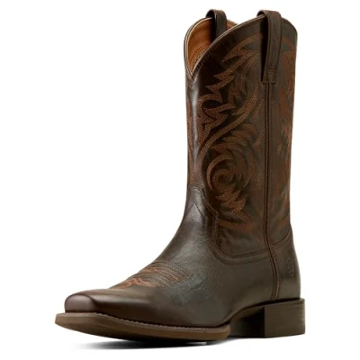 Image of ARIAT Sports Herdsman Men&#039;s Leather Mid Calf Boots (Choco Brown, UK 8)