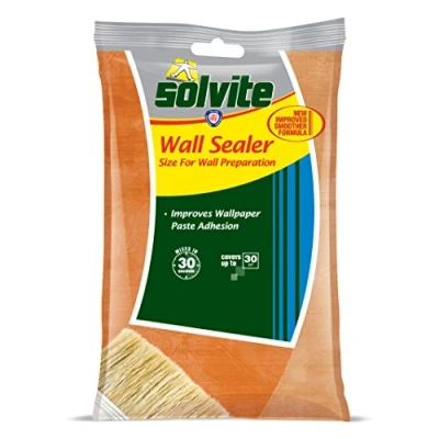 Image of Solvite Wall Sealer, Wallpaper Prep, Improves Paste Adhesion, for Absorbent &amp; Plastered Walls, Mixes in 30 seconds, Covers up to 30m2, 61g
