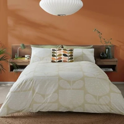 Image of Orla Kiely Block Garden Cream BeddingBedding: Duvet Cover &amp; 1 Pillowcase Set, Single 137x200cm