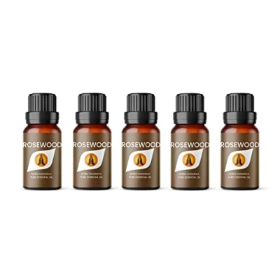 Image of Aroma Energy Rosewood Essential Oil 50ml (5 x 10ml Bottles) 100% Pure &amp; Natural