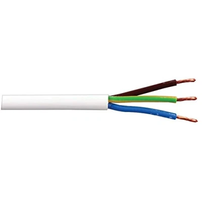 Image of Pro Elec PEL01111 0.75 mm2 2183Y 3 Core mains Cable, 6A, White, 10 m
