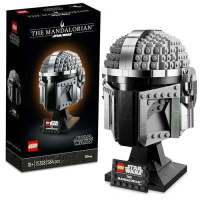 Image of LEGO Star Wars The Mandalorian Helmet Model Building Kit, Collectible Display Set for Adults, Gift Idea Men, Women, Him or Her 75328