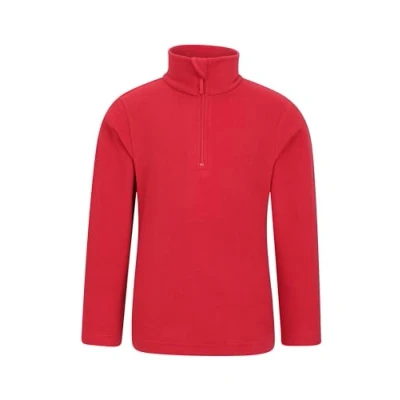 Image of Mountain Warehouse Camber II Kids Half Zip Fleece Lightweight &amp; Breathable Microfleece Sweatshirt, Boys Girls Spring Summer, Outdoors, Travelling Hiking Red Size 2 3 Years