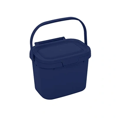 Image of Addis Everyday Kitchen Food Waste Compost Caddy Bin, 4.5 Litre, Made from Recycled Plastic Eco Blue