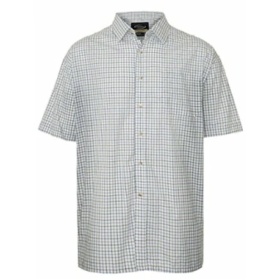 Image of Champion Mens Checked Country Casual Short Sleeve Shirt Tattersall Blue 5XL