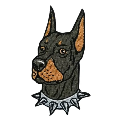 Image of Iron On Patch Doberman Dog Head Patches, Animal Paw Patches Finally Home