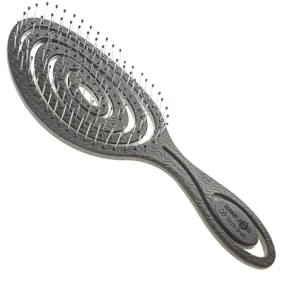 Image of Head Jog 08 Paddle Brush Flexible Soft Pin Bristles, Detangling Wet Or Dry Hair. Gentle Brushing Straw Brush. Detangle Round for Straight, Curly &amp; Wavy (Monochrome Collection Graphite)