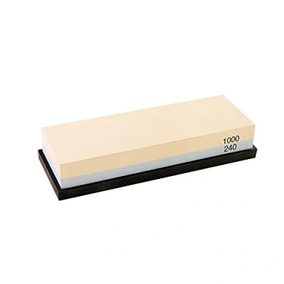 Image of Rockingham Forge SUPERSHARP PRO 2 in 1 Combination Whetstone, 240/1000 Grit Extra Wide Deluxe Knife Sharpening Stone, Non Slip Base, 24 x 8 4.5 cm COARSE/MEDIUM