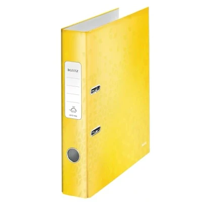 Image of Leitz A4 Lever Arch File, Yellow, 50 mm spine width, WOW Range, 10060016