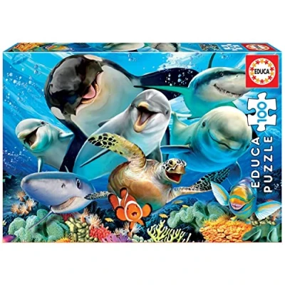 Image of Educa 18062 Selfie Bajo El Agua Children&#039;s Puzzle of 100 Pieces, from 6 Years Old, Multicoloured
