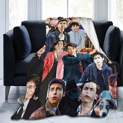 Image of Moonforever Blanket Aidan Gallagher Soft and Comfortable Wool Fleece Throw Blankets for Decor Sofa Office car Home,Cozy Plush Camping Yoga Travel Decoration Beach Gift