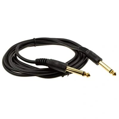 Image of kenable 6.35mm 1/4inch Mono Jack Plug Guitar/Instrument/Patch Cable Gold 3m [3 metres]