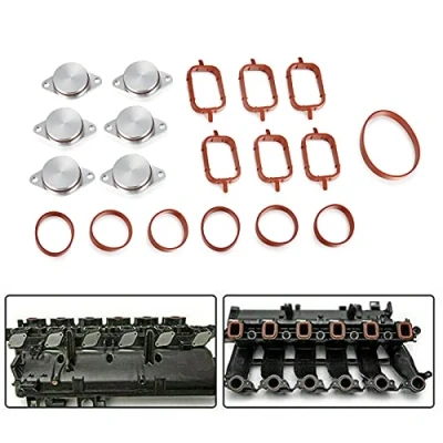 Image of Madlife Garage 6x33mm Diesel Swirl Flap Blanks Bungs Intake Gaskets Kit with Manifold Seals for M57 525d 530d 730d 320d 330d 520d