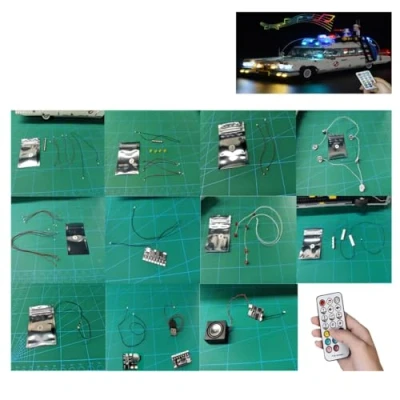 Image of Hosdiy RC Sound Led Light Kit Compatible with Lego 10274 Lighting for (Ghostbusters Ecto 1) Model (Only Light, No Building Set) (RC Version)