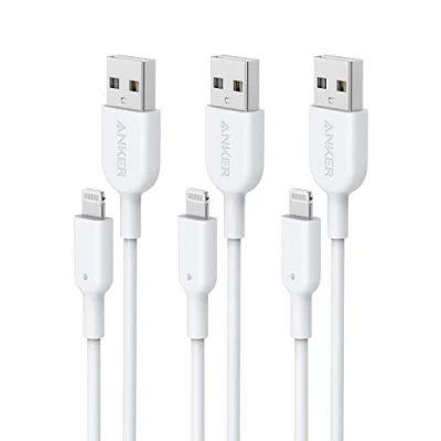 Image of Anker Lightning Cable, Powerline II [3ft MFi Certified] iPhone Charger Cable/Sync Cord Compatible with SE 11 Pro MAX Xs XR X 8 7 6S 6 5, iPad and More (3 Pack)