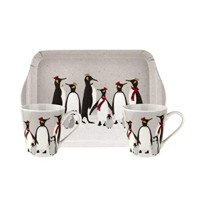 Image of Portmeirion Home &amp; Gifts X0011658945 Penguin Mug Tray Set, Ceramic