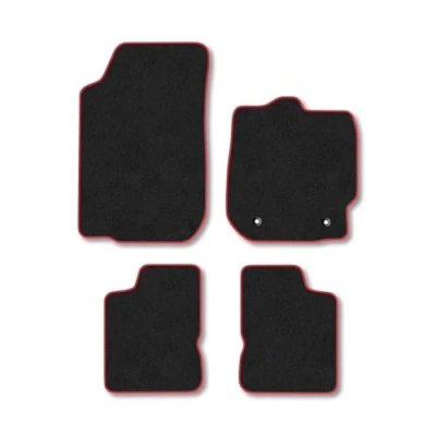 Image of Car Mats Compatible with Dacia Duster (2010 2018) Tailored Fit Red Carpet Floor Set Accessory Custom 4 Pieces Anti Slip Backing &amp; Binding Trim Edge