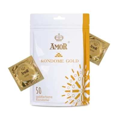 Image of AMOR Premium Condoms Gold, Ø 53 mm Color Pack of 50