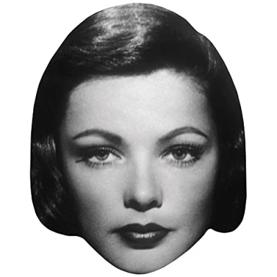 Image of Gene Tierney (BW) Celebrity Mask, Flat Card Face, Fancy Dress Mask