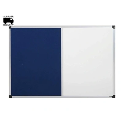 Image of Bi Office Combination Board Maya, Blue Felt/Melamine, Aluminium Frame, 90 x 60 cm