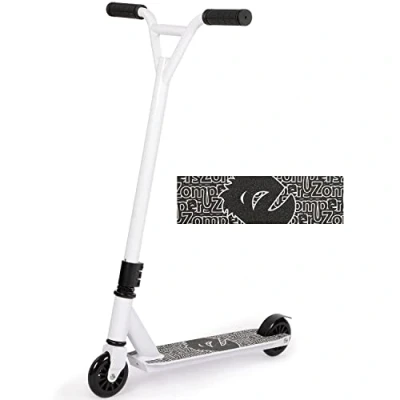 Image of Stunt Scooter, 360 Degree Spin Handlebar Aluminum Deck Scooters, Sport Street Kick Freestyle ABEC 9 Bearings Trick Edition for Child Age 8+, Youngster and Adult, White
