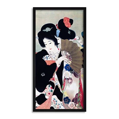 Image of Wee Blue Coo Matsuya Gofukuten Kimono Japanese Long Panel Framed Wall Art Print