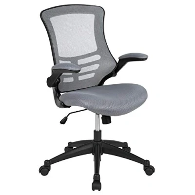Image of Flash Furniture Office Chair, Ergonomic Chair with Mesh Back Support, Contoured and Height Adjustable Seat Tilt Lock Lever, Grey, 64.77 x 62.23 104.78 cm