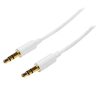 Image of StarTech.com 3m White Slim 3.5mm Stereo Audio Cable Aux Male to Headphone 2x Mini Jack (M) (MU3MMMSWH)