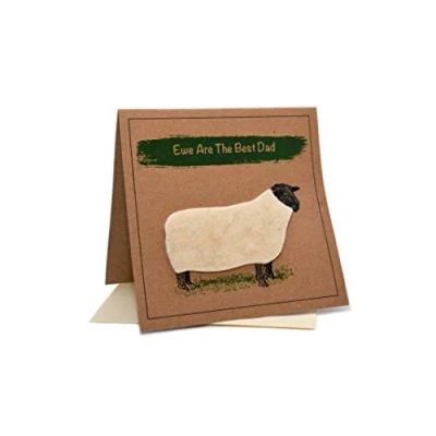 Image of Sheep (EWE are The Best DAD) Greeting Birthday Card (Fathers Day/Blank Inside)