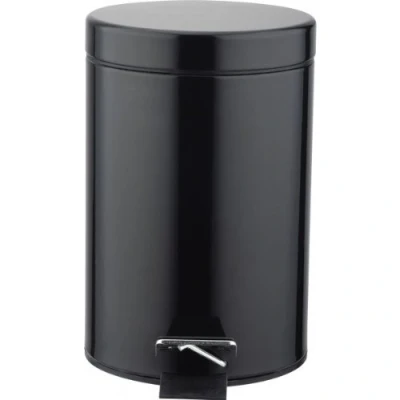 Image of 3 Litre Stainless Steel Pedal Bin, Black