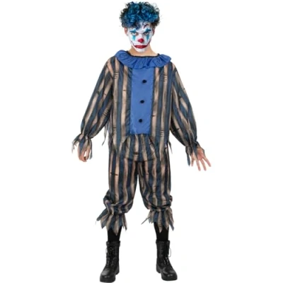 Image of Funidelia Scary Clown Costume for man Clowns Halloween Horror adults accessory fancy dress &amp; props carnival parties Size XL Maroon