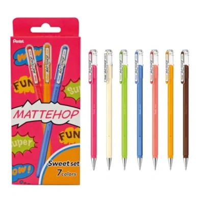 Image of Pentel Arts Mattehop K110 Sweet Colours 1.0mm tip (Pack of 7)