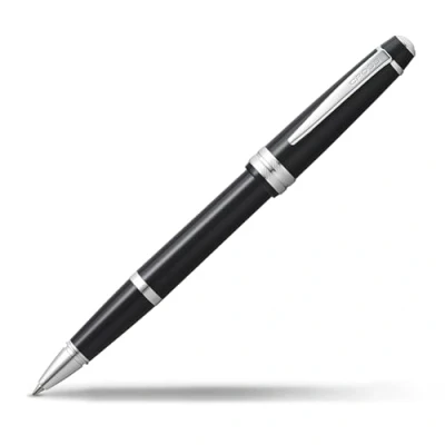 Image of CROSS Bailey Light Glossy Black Resin Rollerball Pen INCL. Premium Gift Box Refillable Medium Gel Ink