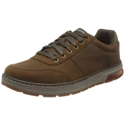 Image of Skechers Men&#039;s EVENSTON Sneaker, Dark Brown Leather , 9 UK medium