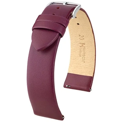 Image of HIRSCH Toronto M Watch Strap Band in Italian Calf Leather with Fine Grain 12 to 24 mm, purple, 18 Classic