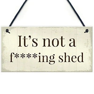 Image of RED OCEAN Funny Summer House Sign Not A Shed Garden Hanging Plaque Gift