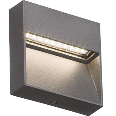 Image of KnightsBridge 230V IP44 3W LED Square Wall/Guide light Grey